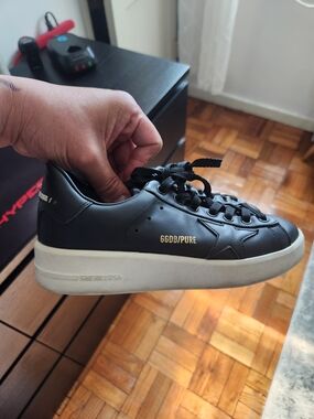 Golden Goose Purestar Size 36 Black Leather Low-Top Sneaker